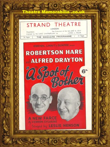 London Strand Theatre – A Spot Of Bother – 1937