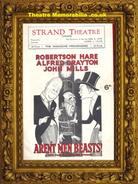 London Strand Theatre – Aren’t Men Beasts – 1937 – John Mills
