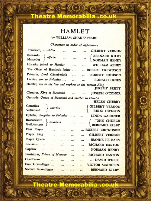 London Strand Theatre - Hamlet - 1961