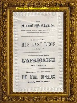 London Strand Theatre – His Last Legs – 1896