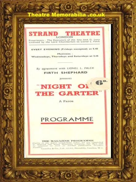 London Strand Theatre – Night Of The Garter – 1940’s