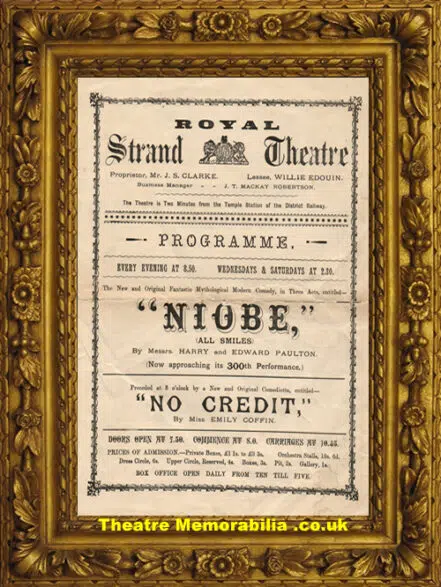 London Strand Theatre – No Credit + Niobe – 1893