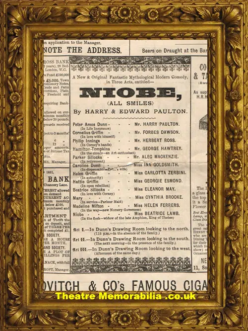 London Strand Theatre - No Credit + Niobe - 1893