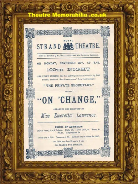 London Strand Theatre – On Change – 1885