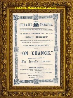 London Strand Theatre – On Change – 1885