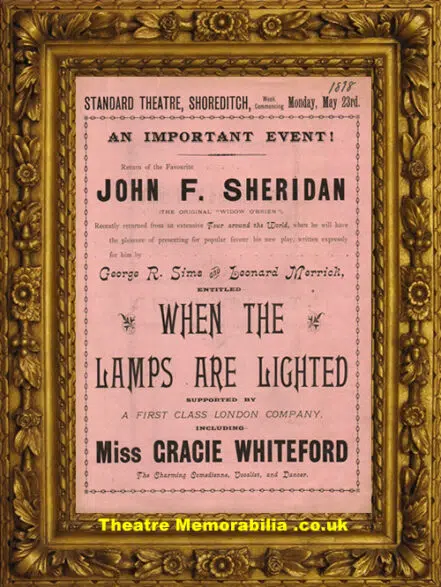 London Strand Theatre – When The Lamps Are Lighted – 1898