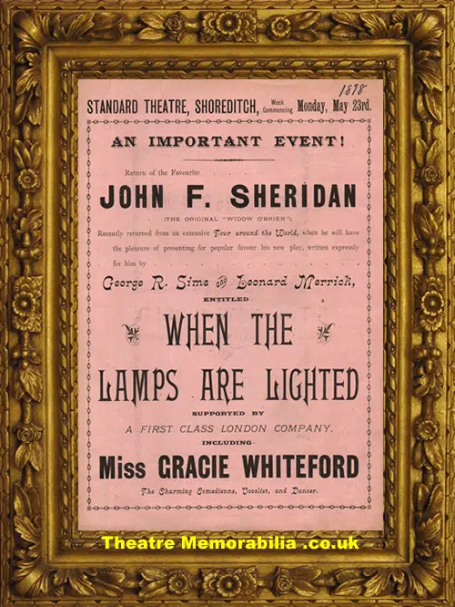 London Strand Theatre - When The Lamps Are Lighted - 1898