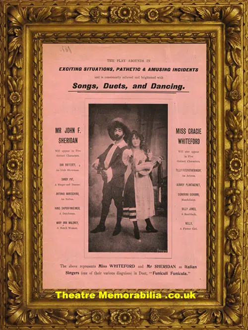 London Strand Theatre - When The Lamps Are Lighted - 1898