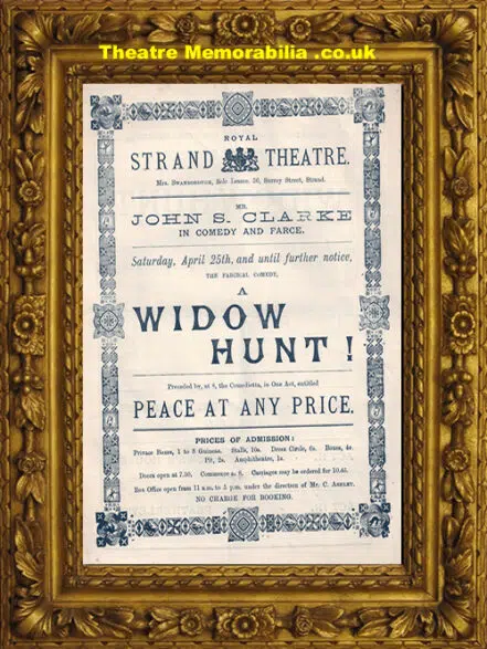 London Strand Theatre – Widow Hunt – 1885