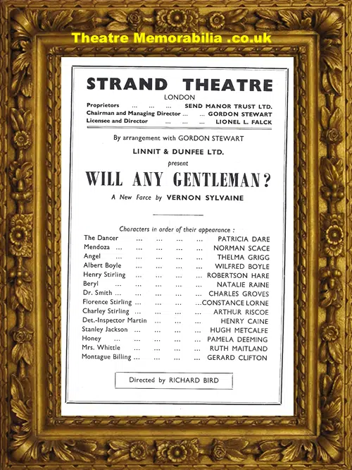 London Strand Theatre - Will Any Gentleman - 1950