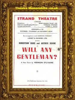 London Strand Theatre – Will Any Gentleman – 1950