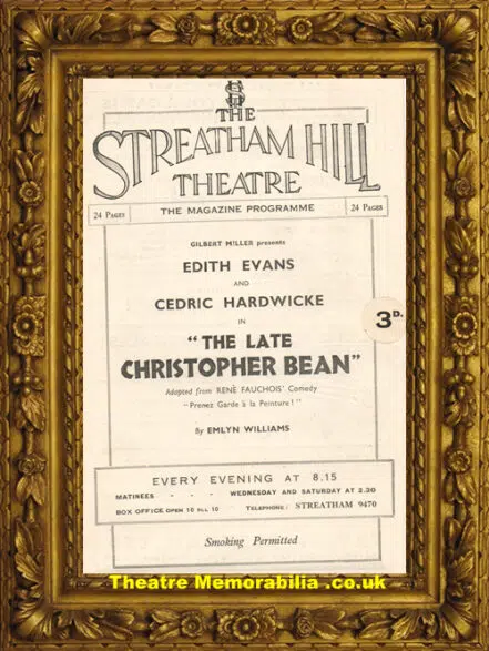 London Streatham Hill Theatre – Late Christopher Bean – 1934