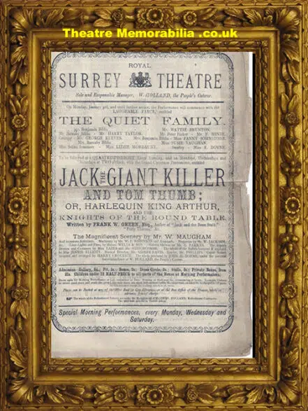 London Surrey Theatre – Jack The Giant Killer – 1877