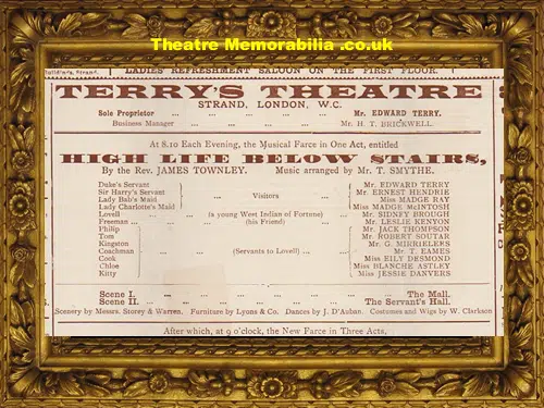 London Terrys Theatre - High Life Below Stairs - 1895