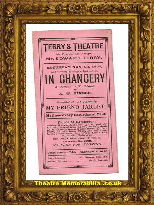 London Terrys Theatre - In Chancery - 1890