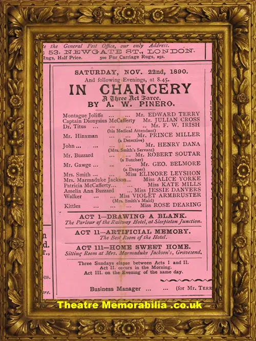 London Terrys Theatre - In Chancery - 1890
