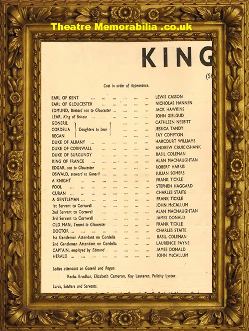 London The Old Vic - King Lear - 1940 - John Gielgud