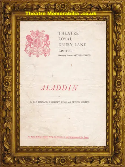 London Theatre Royal – Aladdin – 1909 – Pantomime