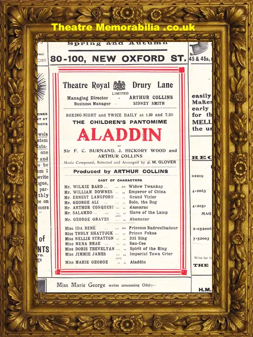 London Theatre Royal - Aladdin - 1909 - Pantomime