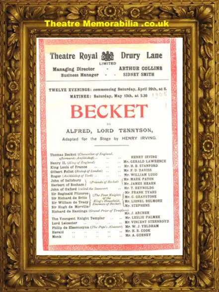 London Theatre Royal – Becket – 1905