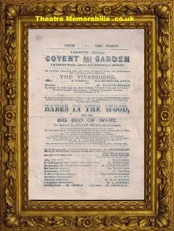 London Theatre Royal Covent Garden – Babes In The Wood – 1875