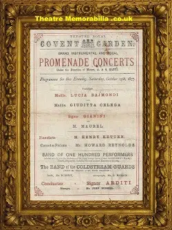 London Theatre Royal Covent Garden – Prom Concert – 1877