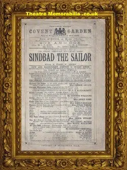 London Theatre Royal Covent Garden – Sinbad The Sailor – 1875