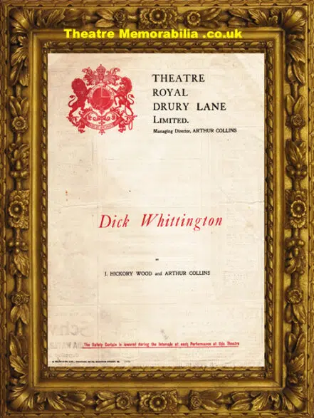 London Theatre Royal – Dick Whittington – 1909 – Pantomime