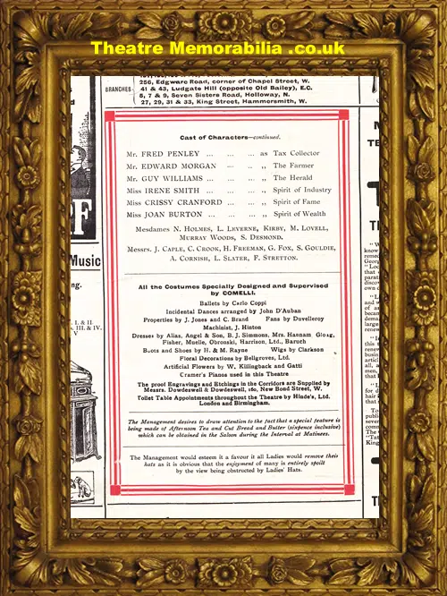 London Theatre Royal - Dick Whittington - 1909 - Pantomime