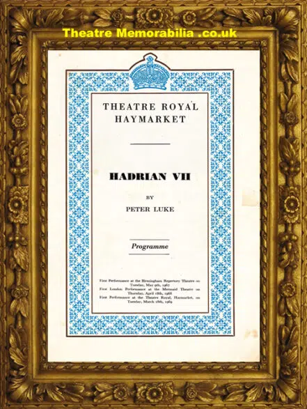London Theatre Royal – Hadrian V11 – 1969
