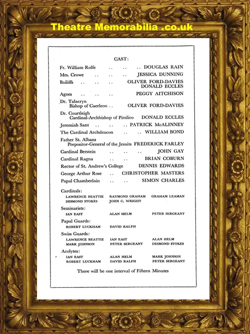 London Theatre Royal - Hadrian V11 - 1969