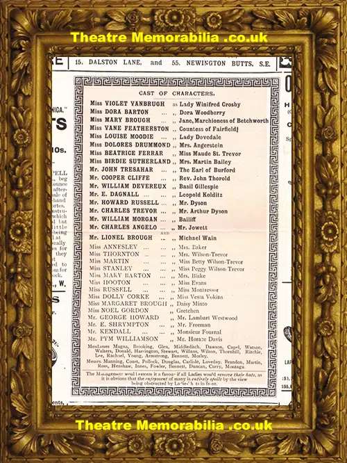 London Theatre Royal - Hearts Are Trumps - 1899
