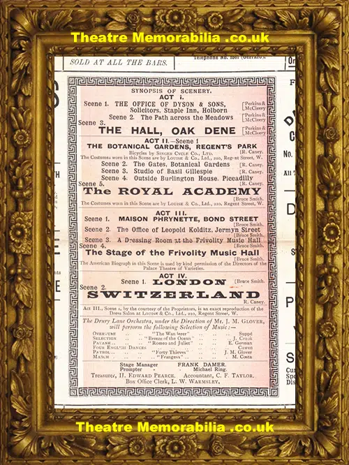 London Theatre Royal - Hearts Are Trumps - 1899