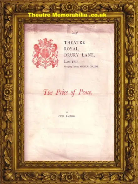 London Theatre Royal – Price Of Peace – 1900