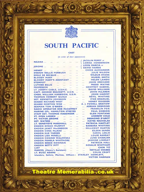London Theatre Royal - South Pacific - 1951 - Helen Landis