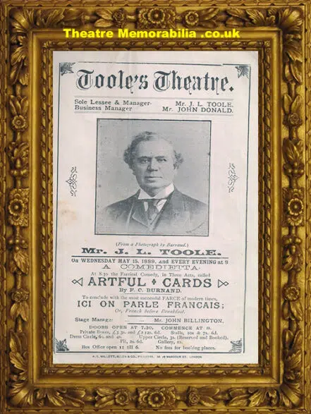 London Toole’s Theatre – Artful Cards – 1899
