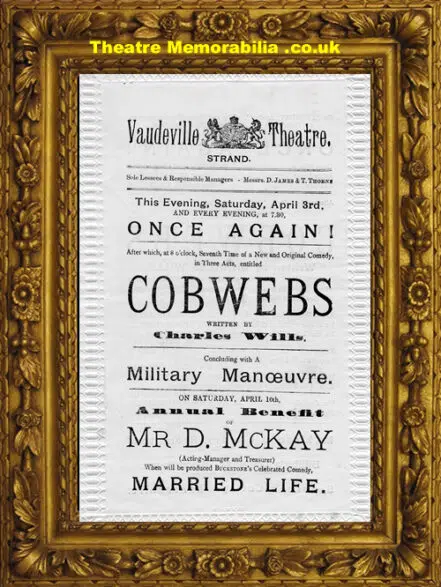 London Vaudeville Theatre – Cobwebs – 1880
