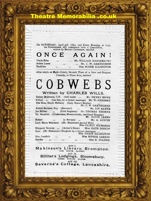 London Vaudeville Theatre - Cobwebs - 1880
