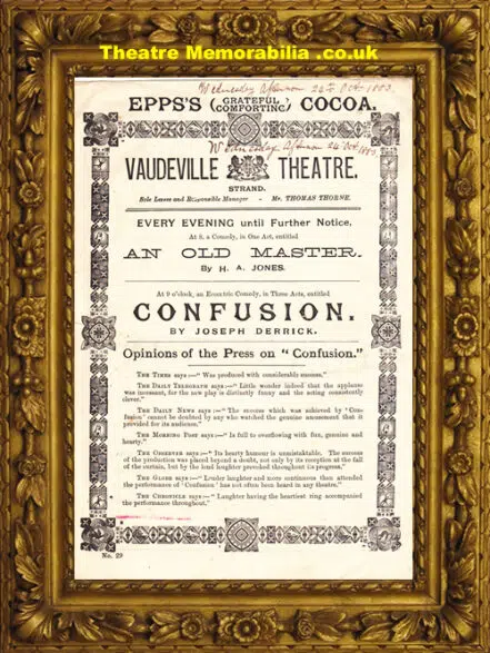London Vaudeville Theatre – Confusion – 1883