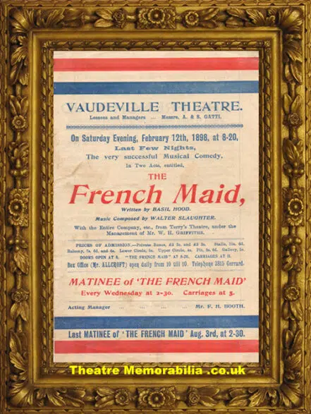 London Vaudeville Theatre – French Maid – 1898