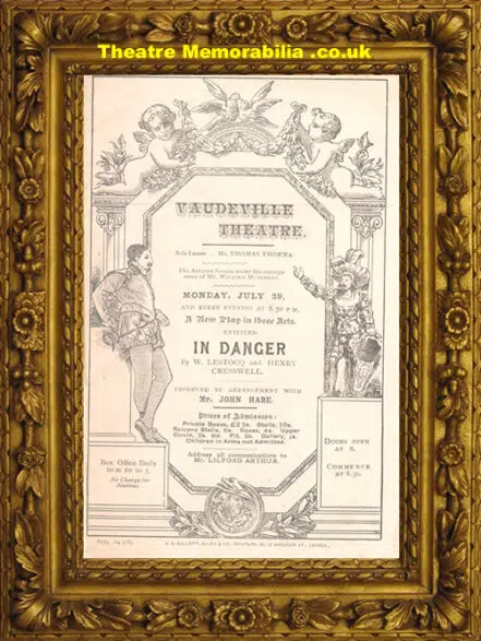London Vaudeville Theatre – In Danger – 1889
