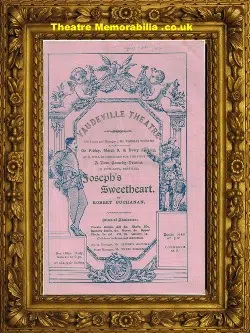 London Vaudeville Theatre – Joseph’s Sweetheart – 1888