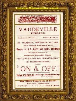 London Vaudeville Theatre – On & Off – 1898