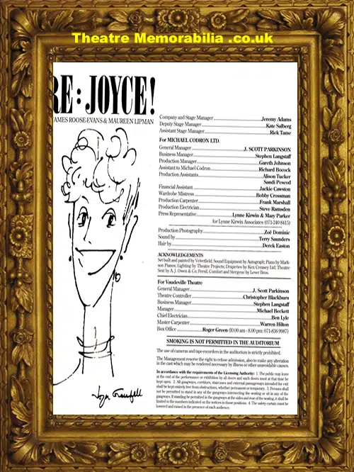 London Vaudeville Theatre - Re Joyce 1988 - Maureen Lipman