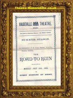 London Vaudeville Theatre – Road To Ruin – 1886