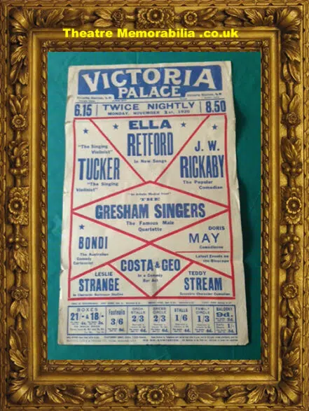 London Victoria Palace Theatre Poster – 1920