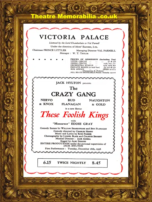 London Victoria Palace Theatre - These Foolish Kings - 1950s
