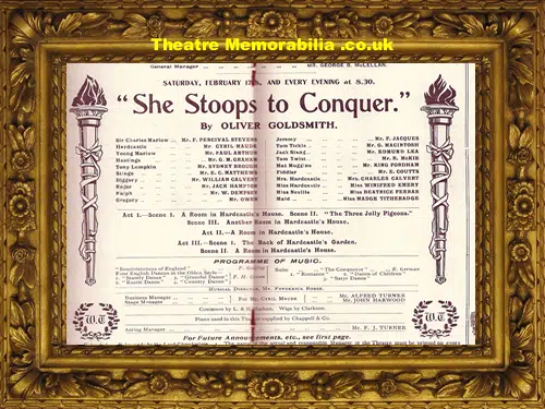 London Waldorf Theatre - She Stoops To Conquer - 1906