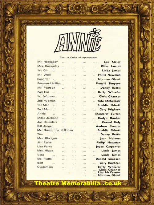 London Westminster Theatre - Annie - early 1960s Margaret Burton