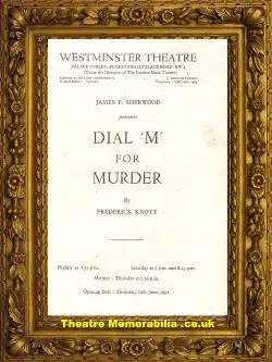 London Westminster Theatre – Dial M For Murder – 1952